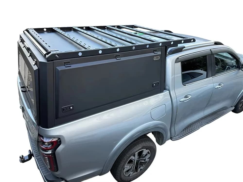 Custom Fit Hardtop Canopy with Roof Rack for Toyota Tacoma 5ft Bed Lockable Pickup Truck Camper Shell with Top Cargo Platform