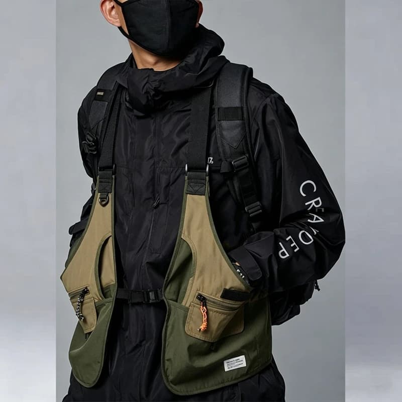 Outdoor Tactical Camping Pocket Fishing Vest Multifunctional Color Blocking Casual Fashion Men's Women's Universal Fishing