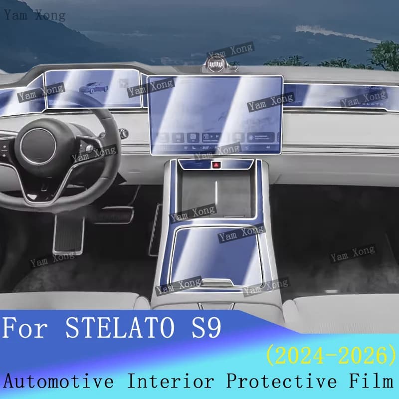 Auto Center Console TPU Transparent Wrap Cover Film Navigation screen Protection Sticker For STELATO S9 Full set interior Films
