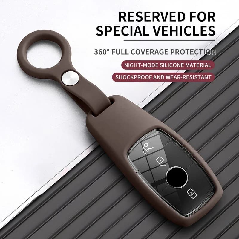 Fit For E200 E300 E400 GLC200 GLC300 GLC43 AMG CLS350 Car Key Case Cover Liquid Silicone Smart Remote Fob Protector Shell