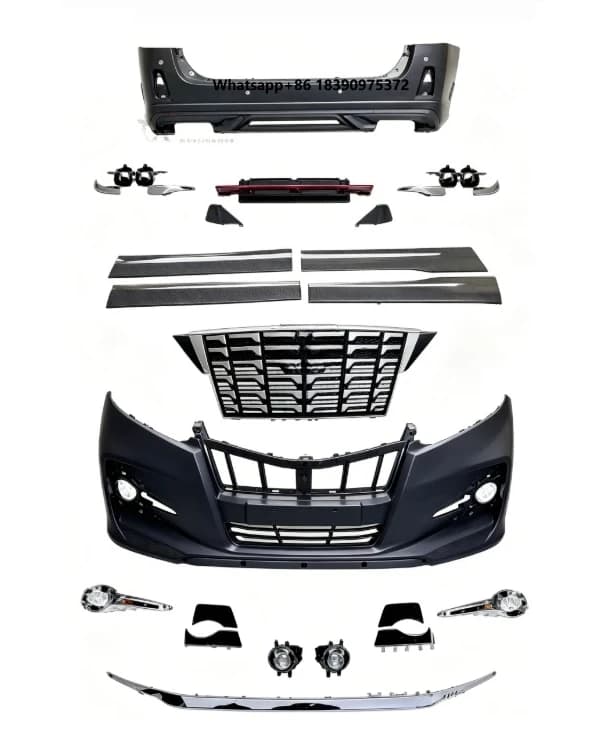 High Quality Small Bodykit Screw-On Front Lip Side Skirt Rear Lip for Alphard 20 Series 2008-2014 ABS Plastic Retrofit/Upgrade