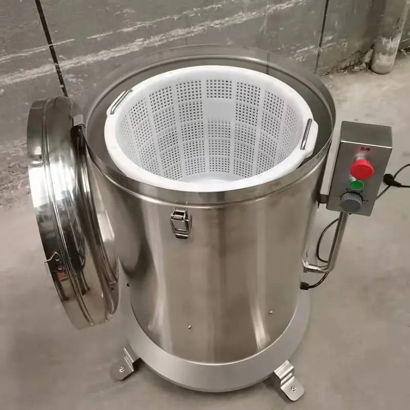 Large capacity vegetable dehydrator, commercial stainless steel centrifugal water splitter, food drying machine, single barrel