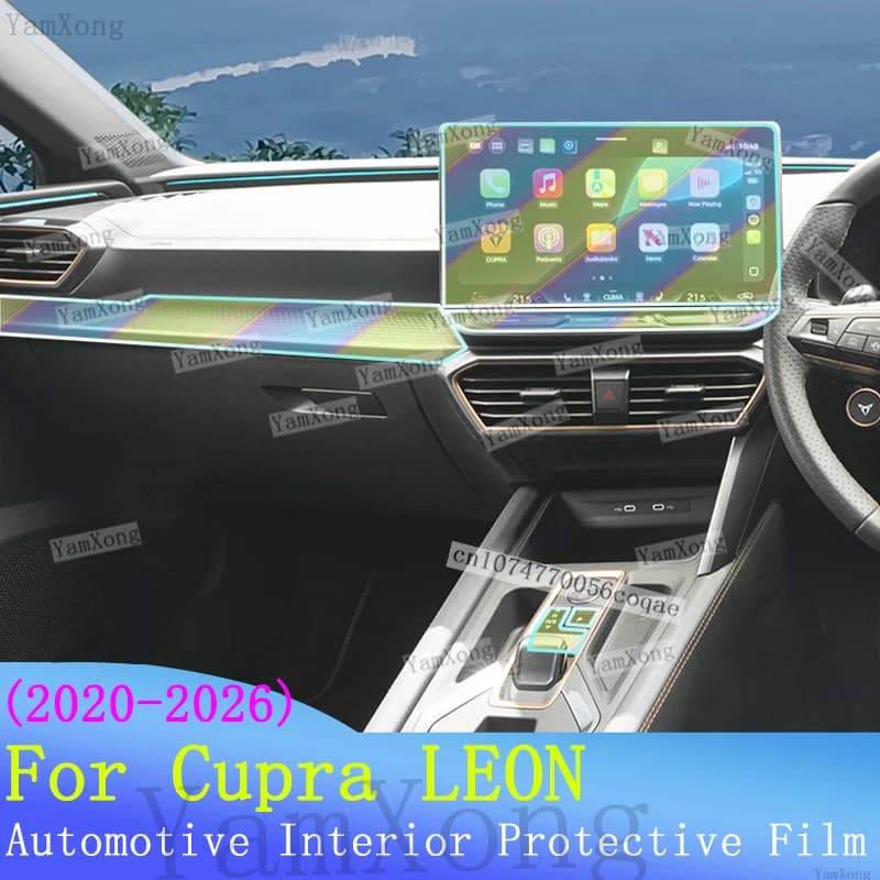 Auto LED Navigation screen Sticker Film For Cupra LEON Center console scratch TPU Transparent Cover Interior Kit Protection Film