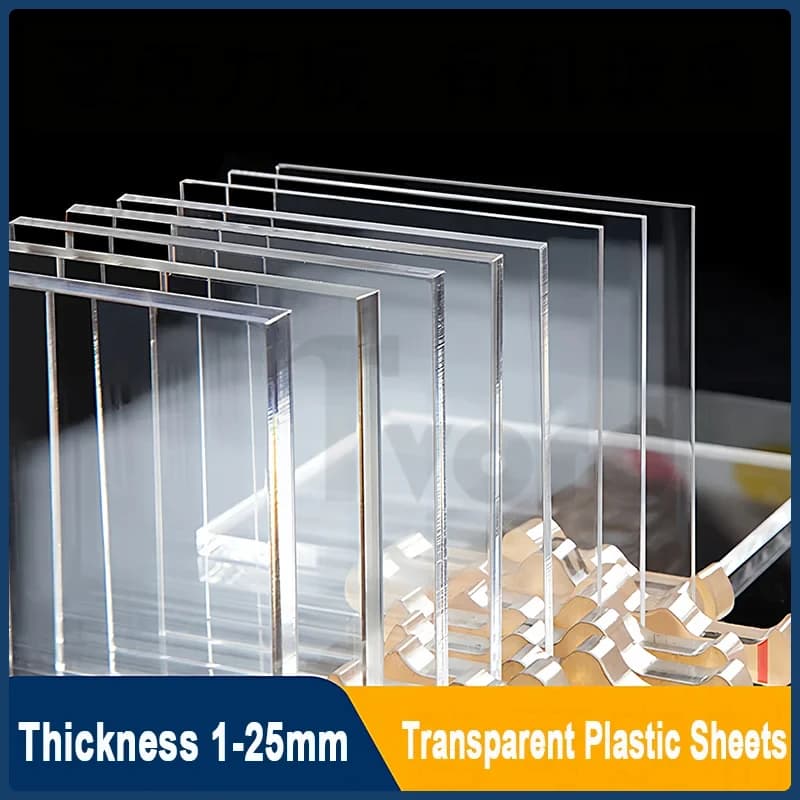 1Pcs Transparent PVC Plate Thick 1/2/3/4/5/6/8/10/12/15/18/20/25mm Plastic Sheet Panel Perspex Plastic Plate DIY Model Craft