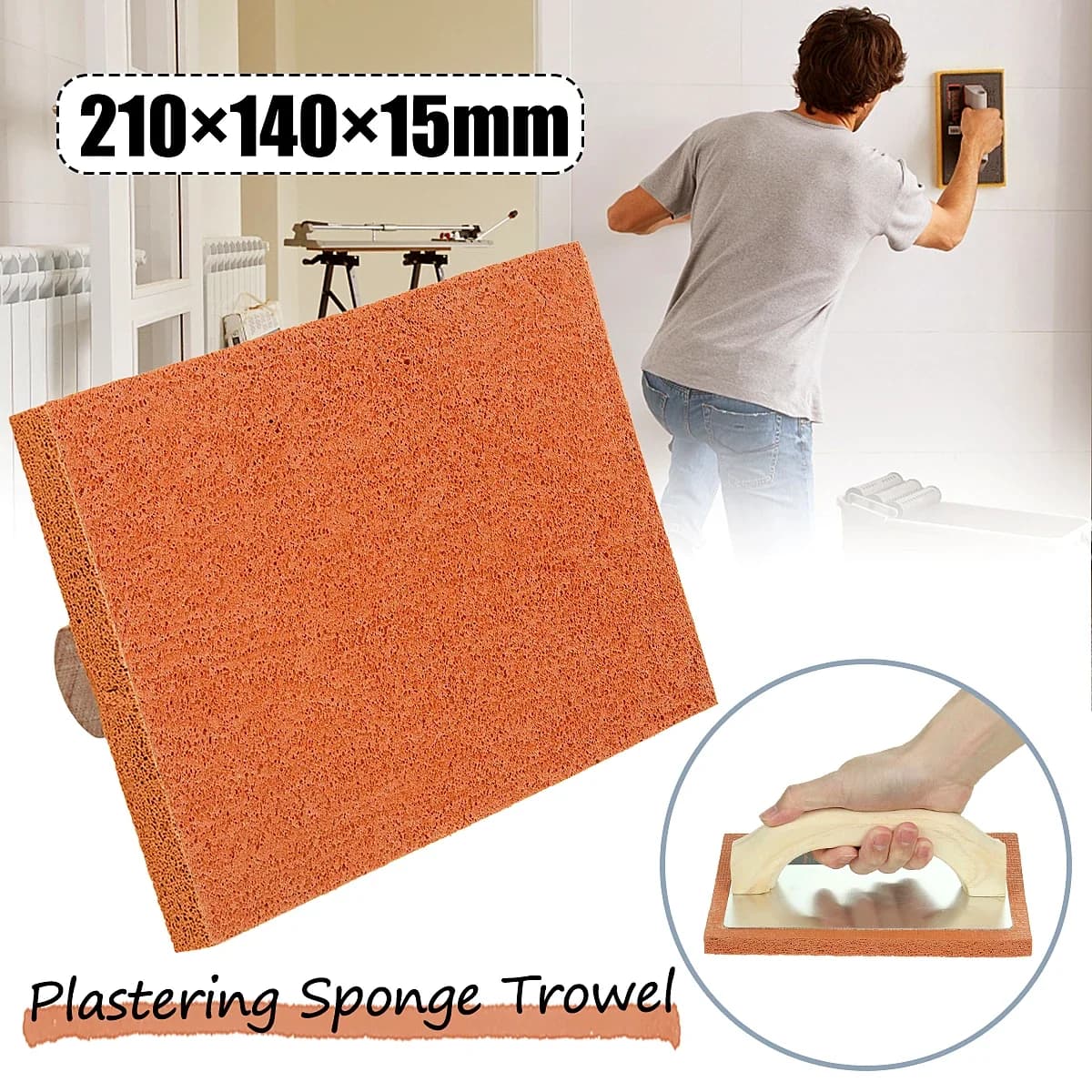 Fine Foam Float Plastering Sponge Float Plasterers Foam Trowel with Handle