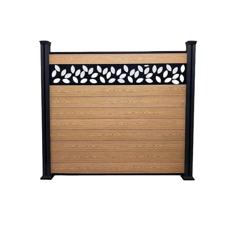 WPC Traditional Style Garden Fence Easy Install Privacy Composite Wood Plastic Board Waterproof Brushed Technics Outdoor
