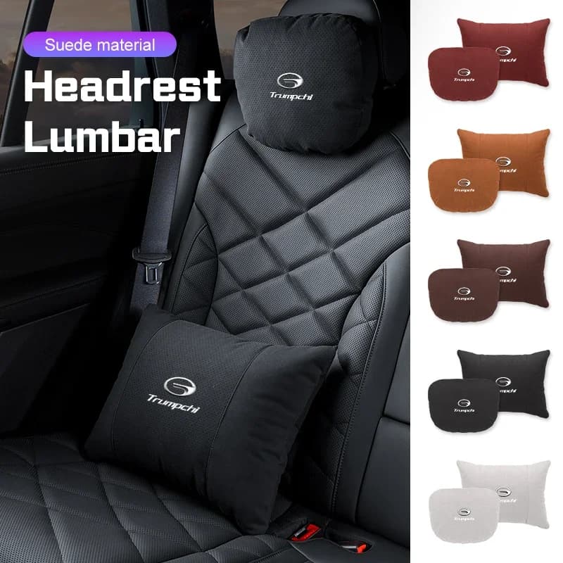 For GAC Trumpchi Aion Gs8 Gs6 GA6 Gs5 Gs7 Gs4 Ga5 Ga8 Car Seat Neck Pillow Headrest Lumbar Support Breathable Suede Accessories