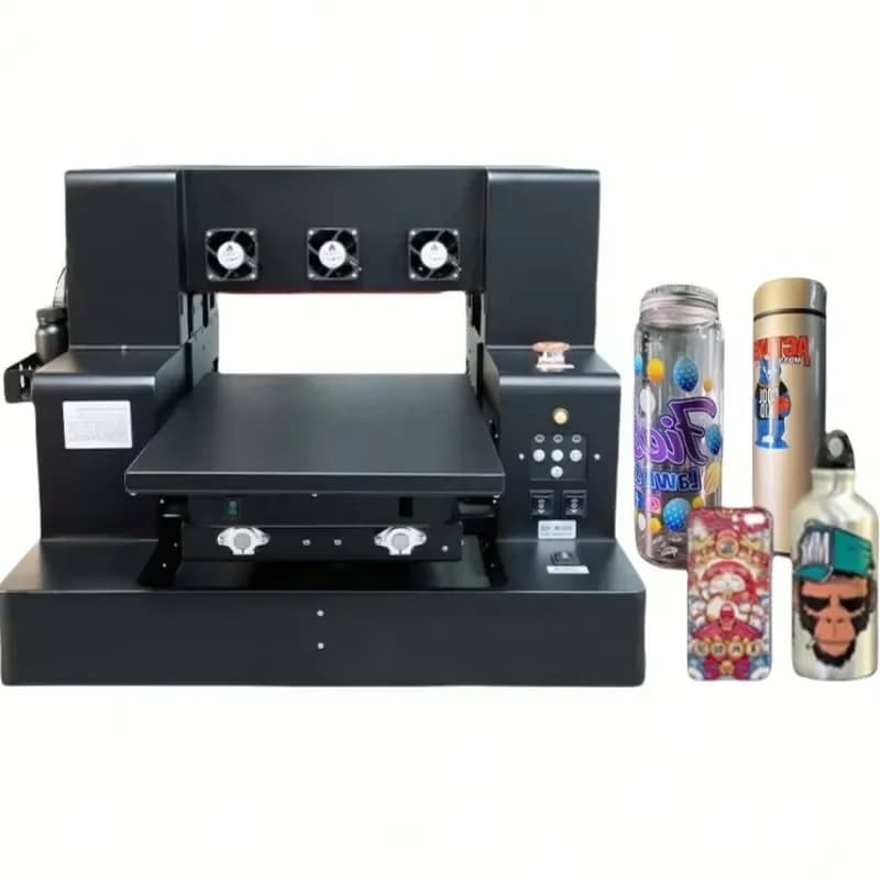 3D UV Roller Printer Mini 360 Rotate Flatbed A4 Small Desktop Printer for Cup Acrylic Bottle Mobile Phone Case