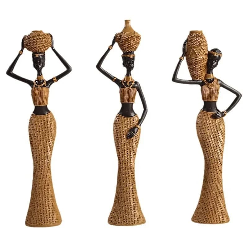 Creative retro weaving pattern art women's living room home decoration porch wine cabinet ornament resin handicraft