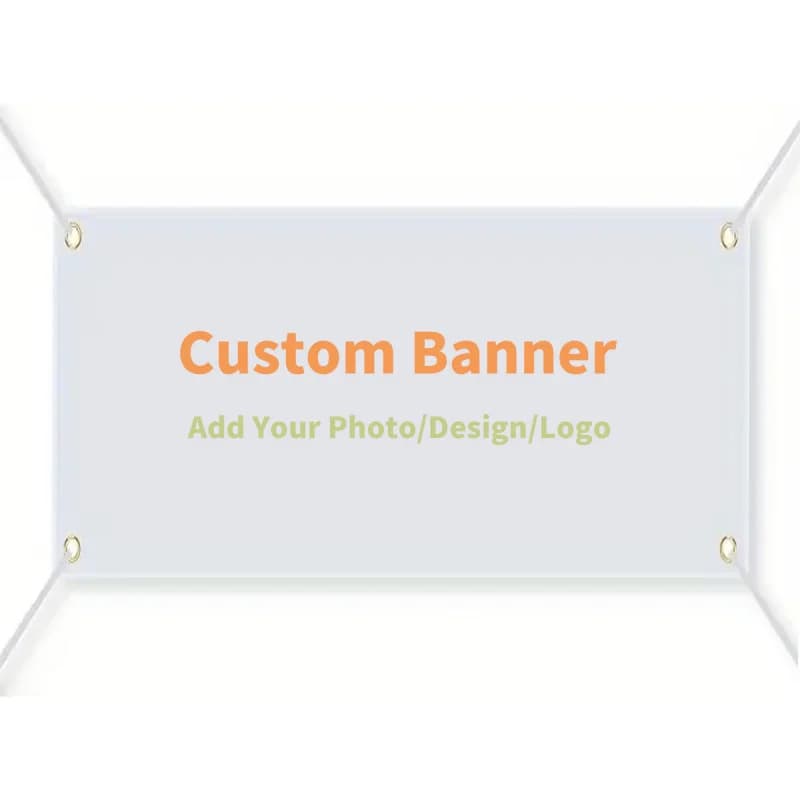 Custom Large Banner with 4 Grommets - Personalized Outdoor Decor with Text & Logo, Ideal for Holiday, Birthdays, Weddings Decor