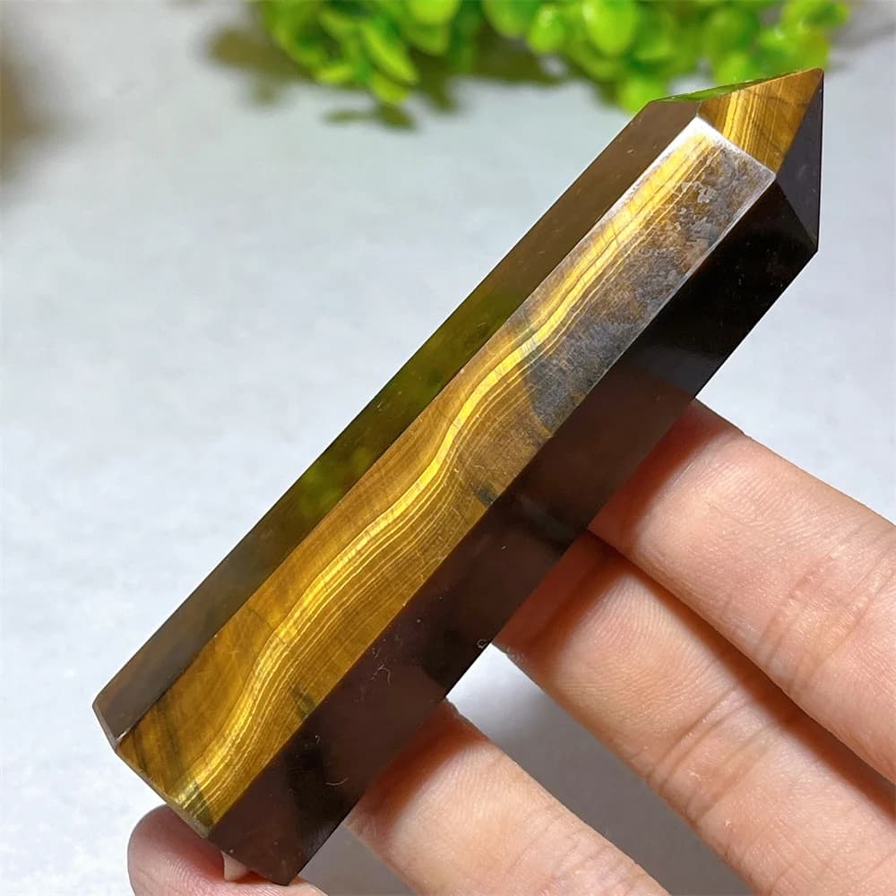 Tiger Eye Tower Point Wand Natural Crystal  Stone Quartz Carving Mineral Reiki Energy Feng Shui Decoration Healing Gemstone