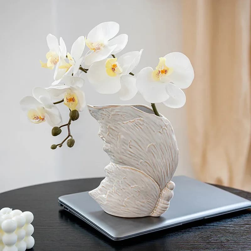 CAPIRON Vintage Floral Ceramic Vase Rustic Table Shelf Centerpiece Pampas Grass Dried Flower Home Living Room Decoration Kitchen