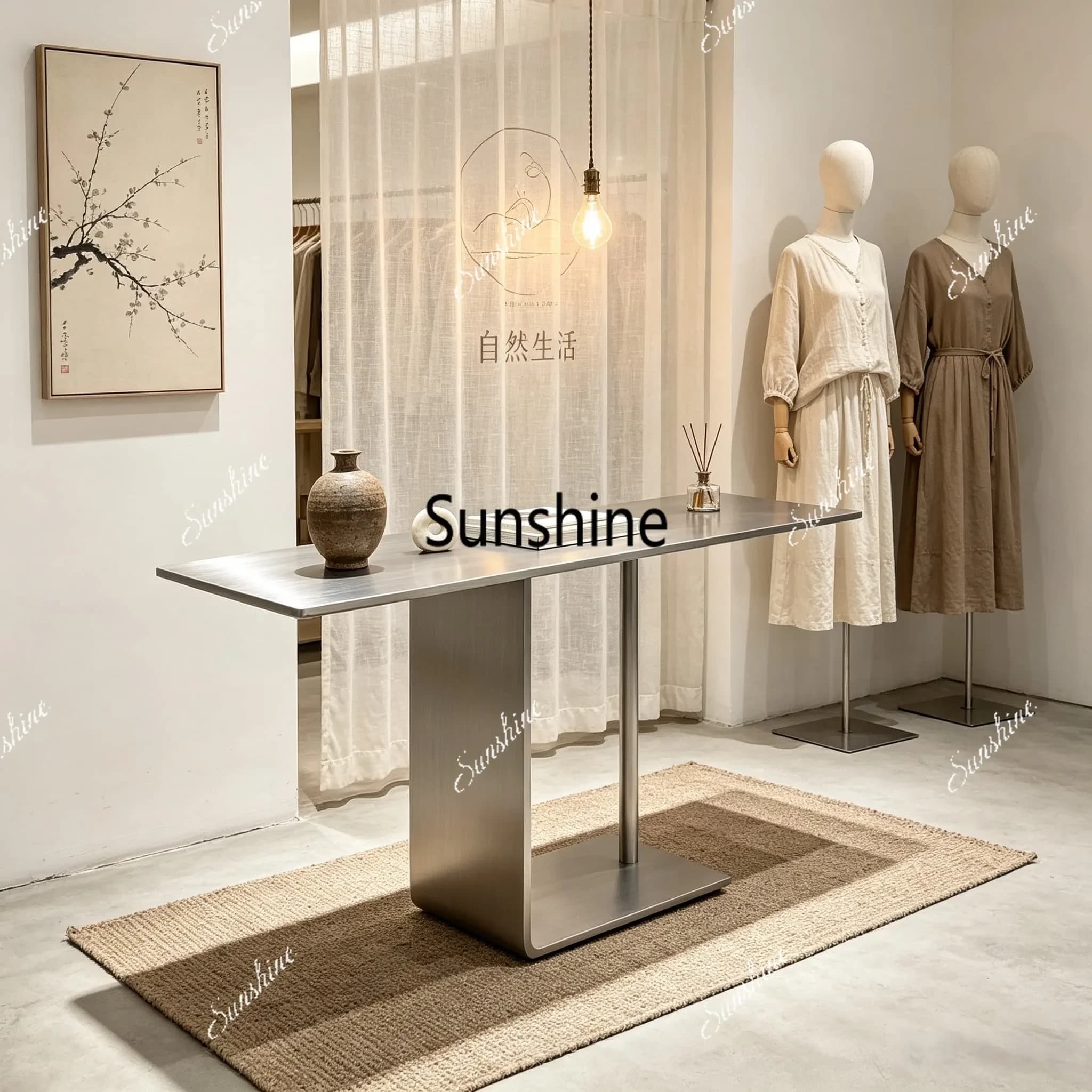 YClothing store Nakajima table display table stainless steel simple modern