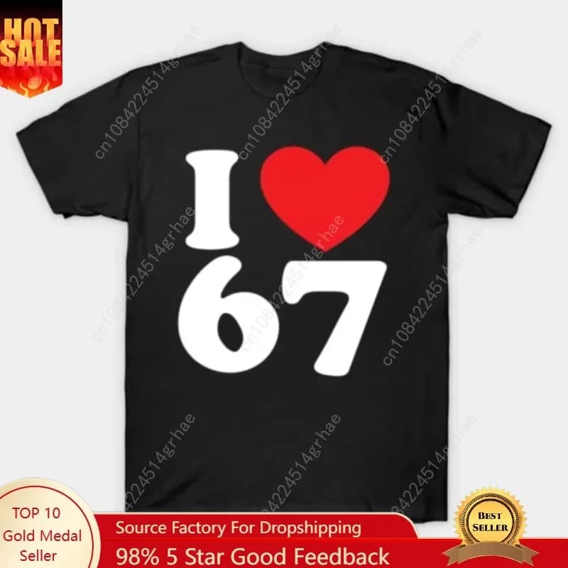 Six seven 67 meme T shirt for Men Women Hiphop Streetwear Short sleeve Tops 100% Cotton T-Shirt J1
