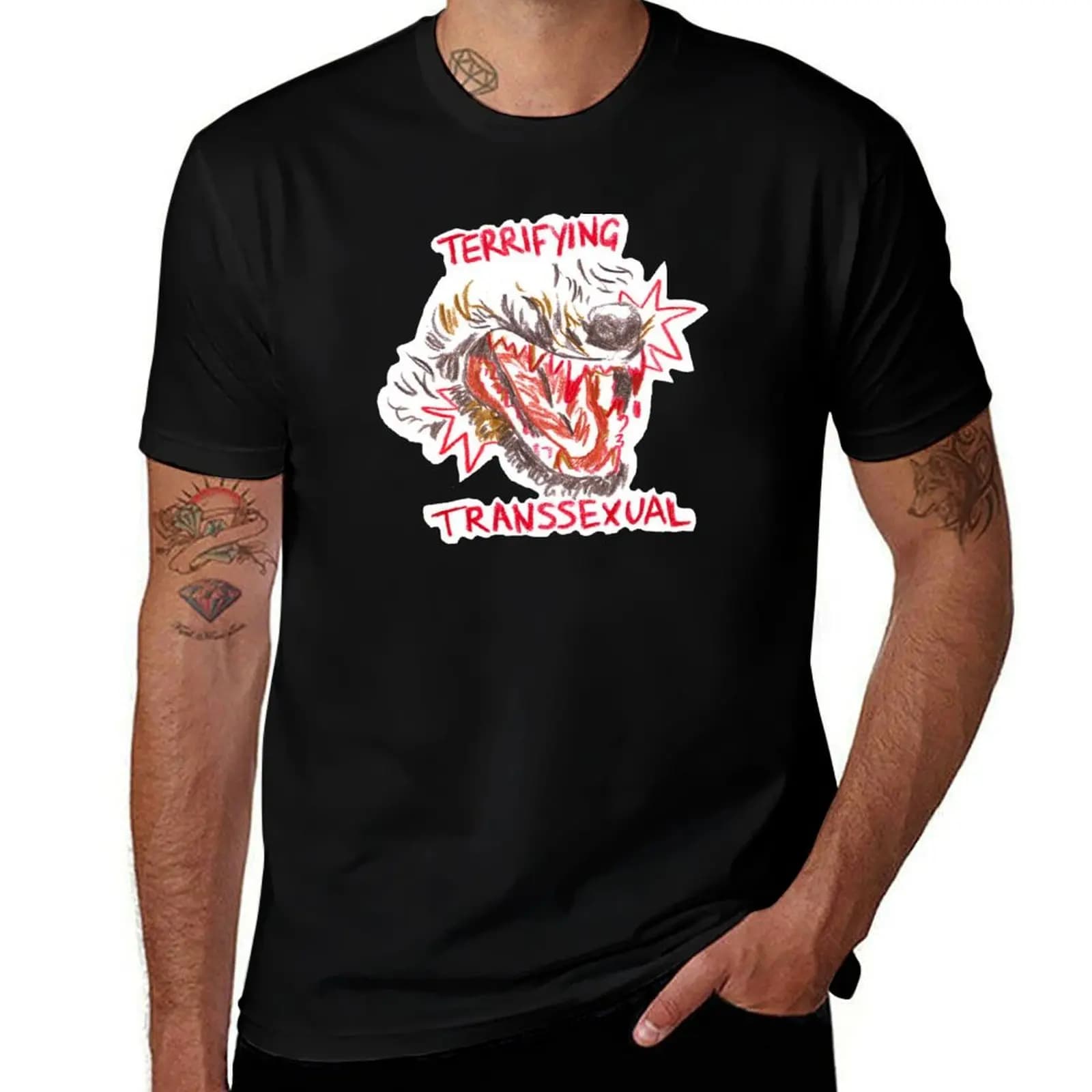 terrifying transsexual T-Shirt Simple Line Art Print Tee T-Shirt