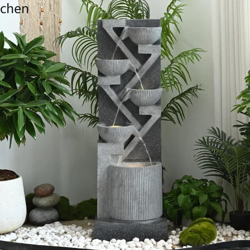 DSASimple Flowing Water Ornament Circulating Water Home Feng Shui Ball Balcony Decoration