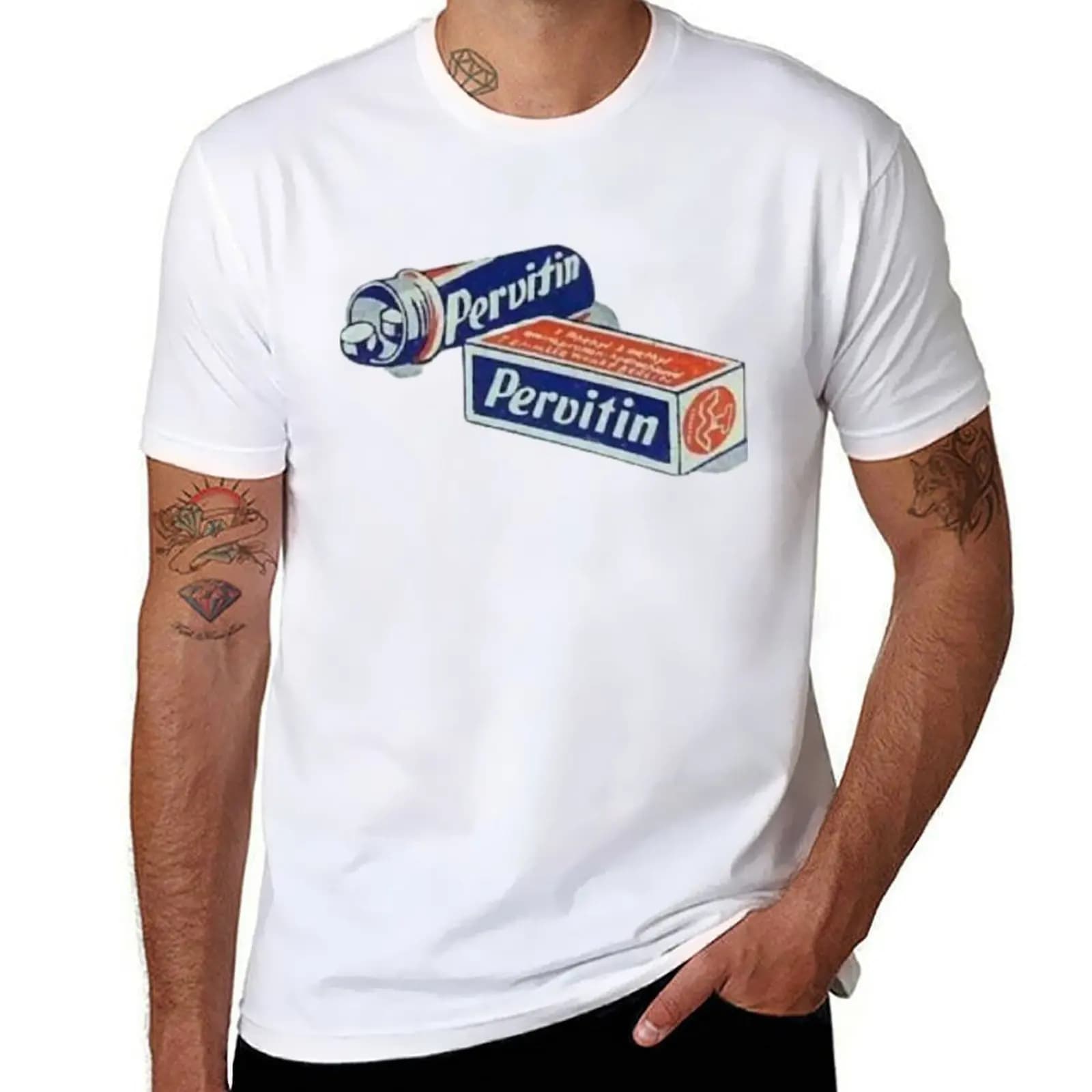 Pervitin T-Shirt anime t shirts oversize man t shirt luxury T-Shirt