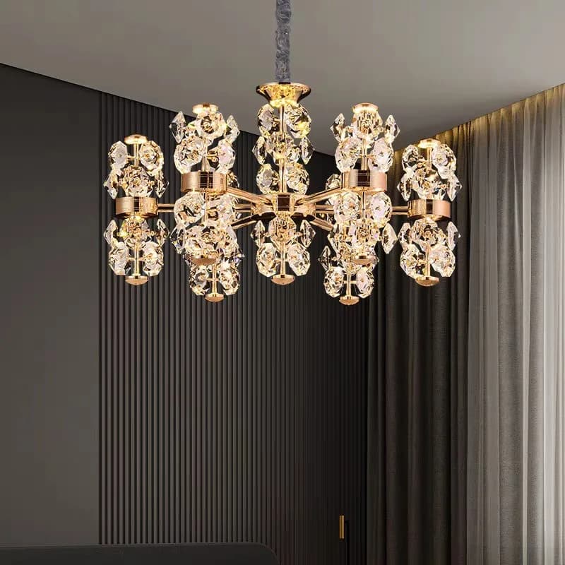 Chandelier light luxury crystal lamp, retro restaurant lamp, cream wind art chandelier