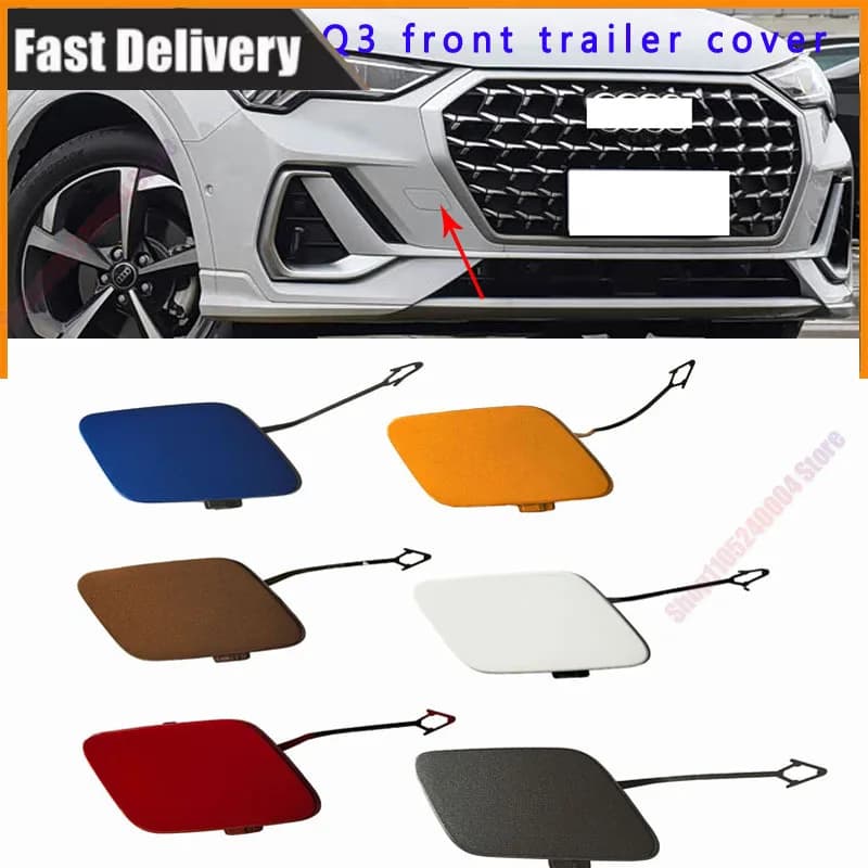 83G 807 241A 441A For 2019-2024 New For Audi Q3 Front & Rear Bumper Trailer Hook Cover Set Trailer Hole Cover