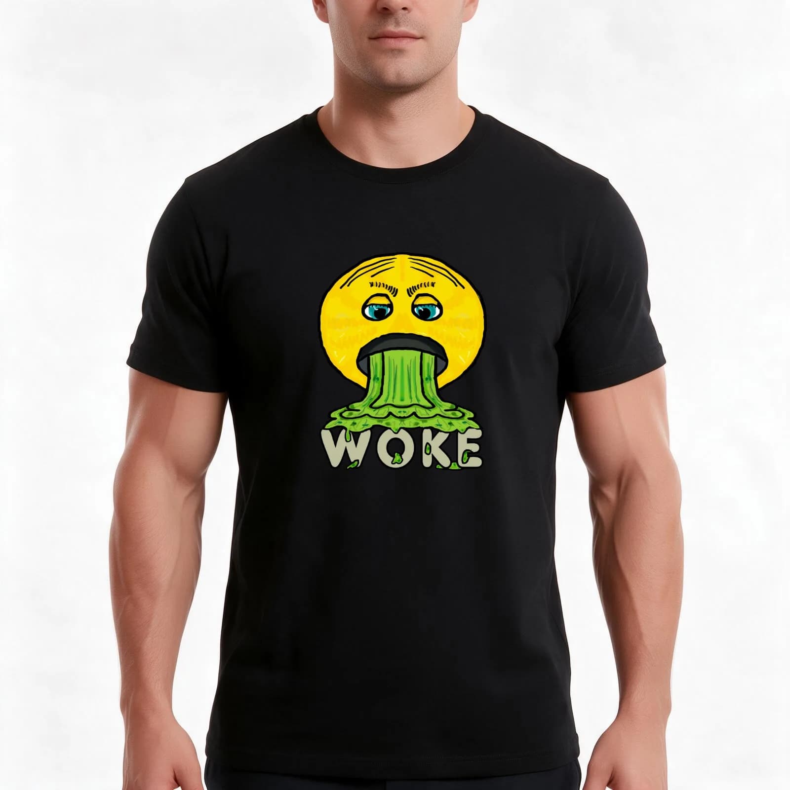 Anti Woke T-Shirt, Summer Casual Cotton Tee, Oversized Streetwear Tops, Vintage Graphic Print, Loose Fit Short Sleeve