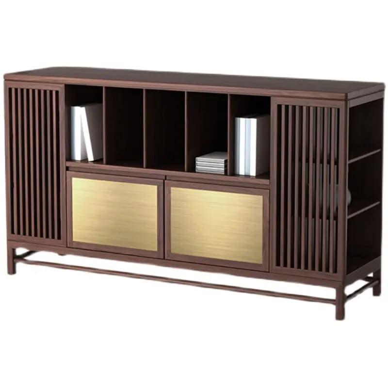 CX new Chinese side cabinet simple solid wood storage, living room Zen art shelf