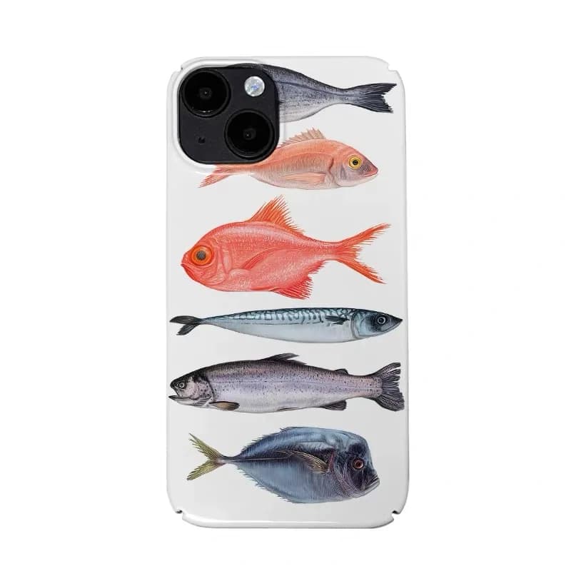 Ins Korean Colorful Fish Art Phone Case for IPHONE 17 Air 16E 15 PROMAX 14 Plus 13 12 MINI 11 PRO 16Plus XR Acrylic Phone Cover