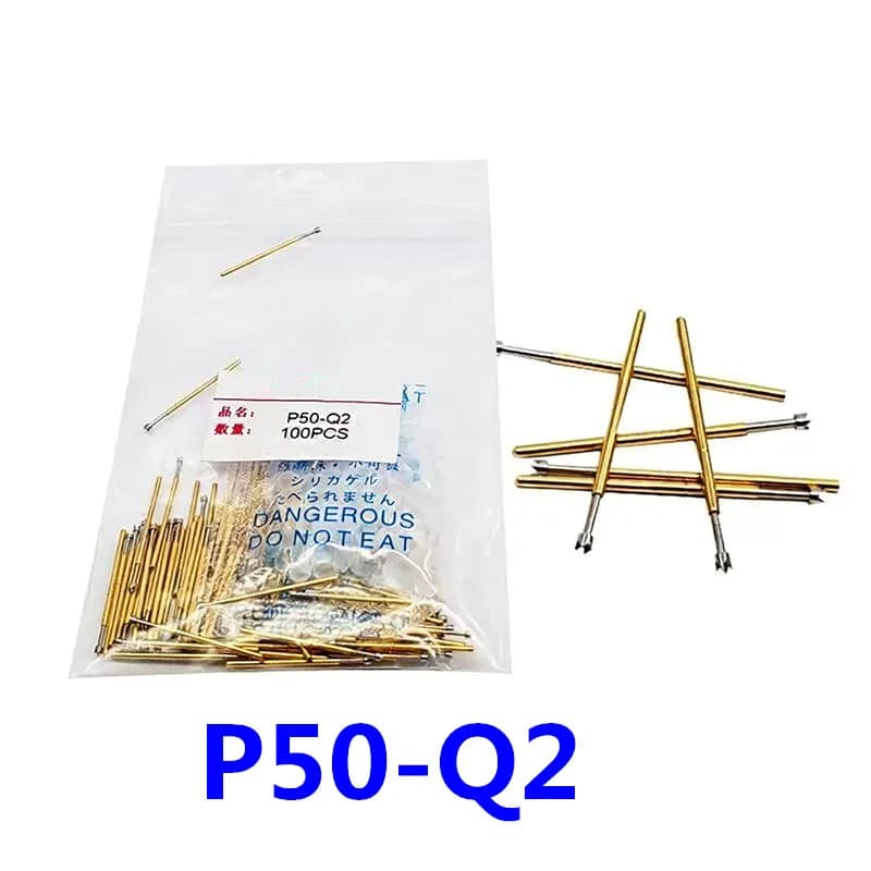 100PCS/pack P50-Q2 Four Claw Plum Blossom Head Spring Test Probe Outer Diameter 0.68mm Length 16.55mm PCB Pogo Pin