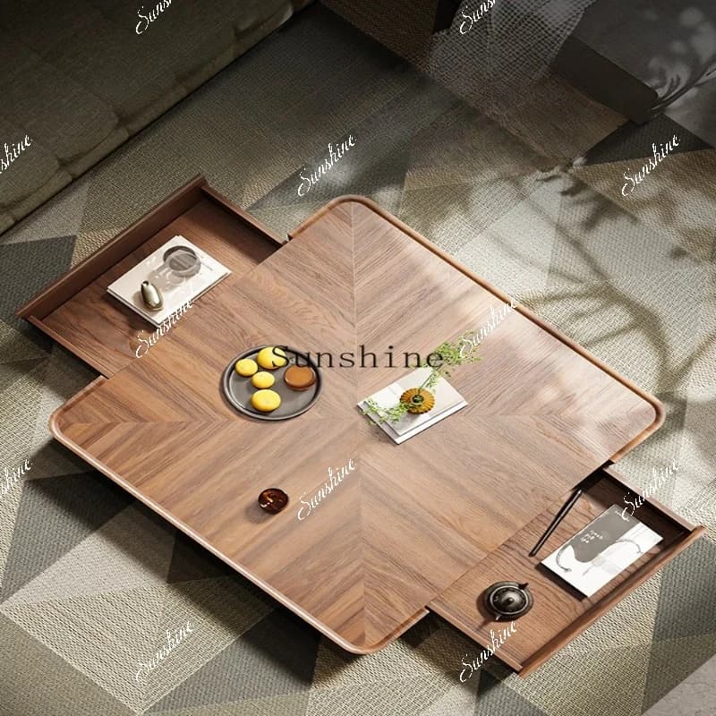 Italian minimalist North American walnut coffee table square high sense FT