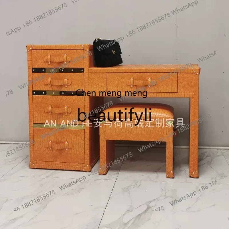 Light luxury personalized small apartment orange, bedroom dresser writing desk complete customization2936