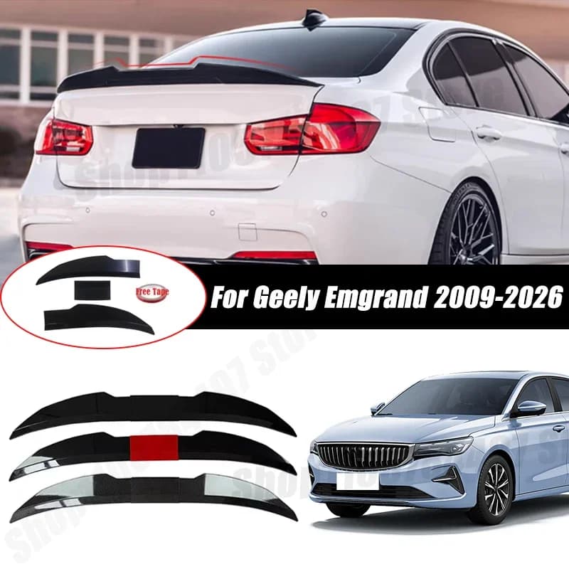 3pcs Sedan Rear Trunk Spoiler For Geely Emgrand 2009-2026 Adjustable DIY Modified Trunk Spoiler Automotive Accessories