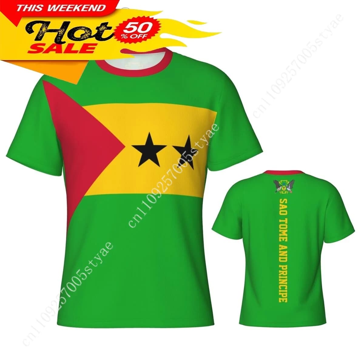 Sao Tome and Principe Flag T Shirt Men Tees 3D Sports Jersey Fashion Soccer Clothes Football Fans Gift Patriotic T-shirt TShirt