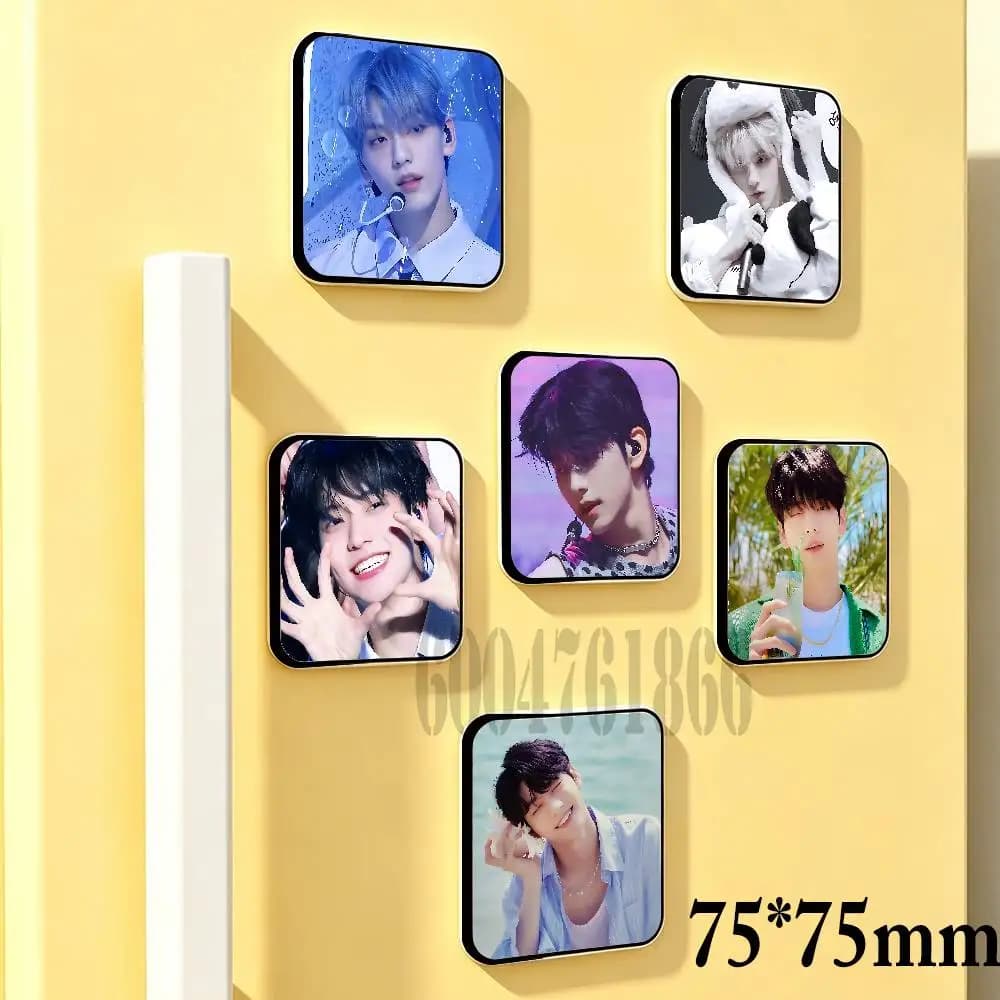 S-Soobin 75mm Square Cute Fridge Magnet Refrigerator Magnet Apartment Decor Gift For Friends Collection