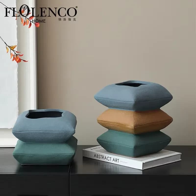 For Colorful Ceramic Jeng Vase Art Deco Painted Eco-Friendly Home Hotel Wedding Interior Tabletop Decorative Flower Vase