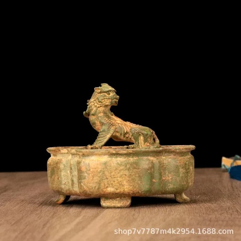 Brass alloy craft animal lid incense burner home decoration ornament