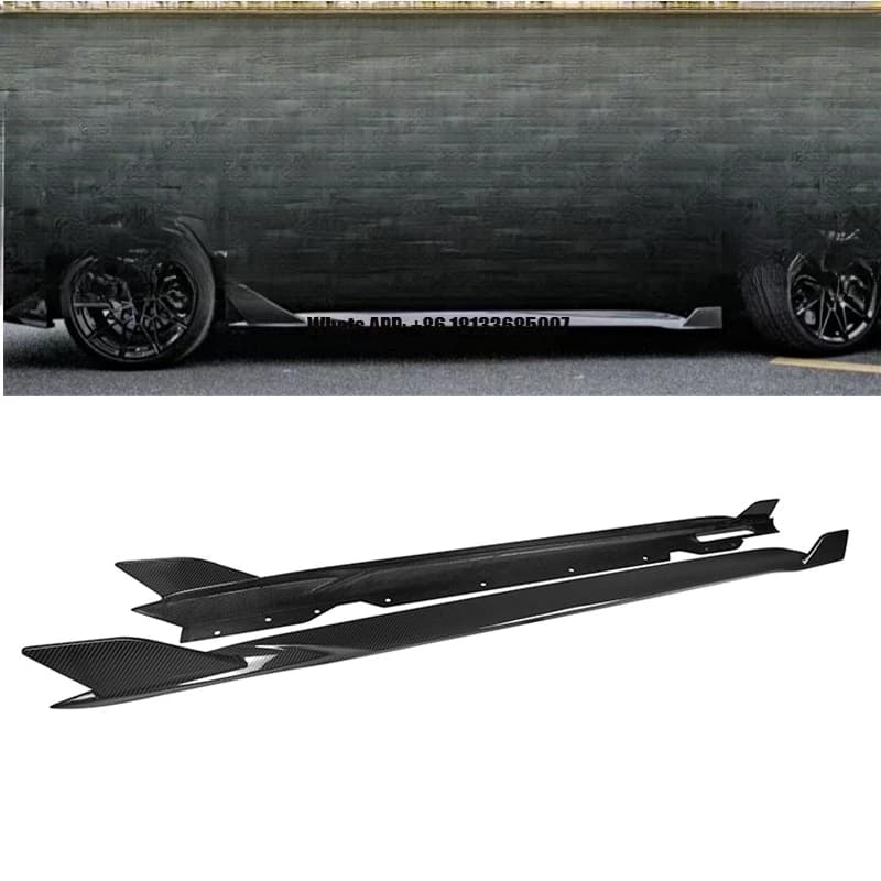 Dry Carbon Fiber SQ Style Car Side Skirt for BMW G22 G23 Coupe 2021 2022 Body Kit 100% Fitment  Side Skirts