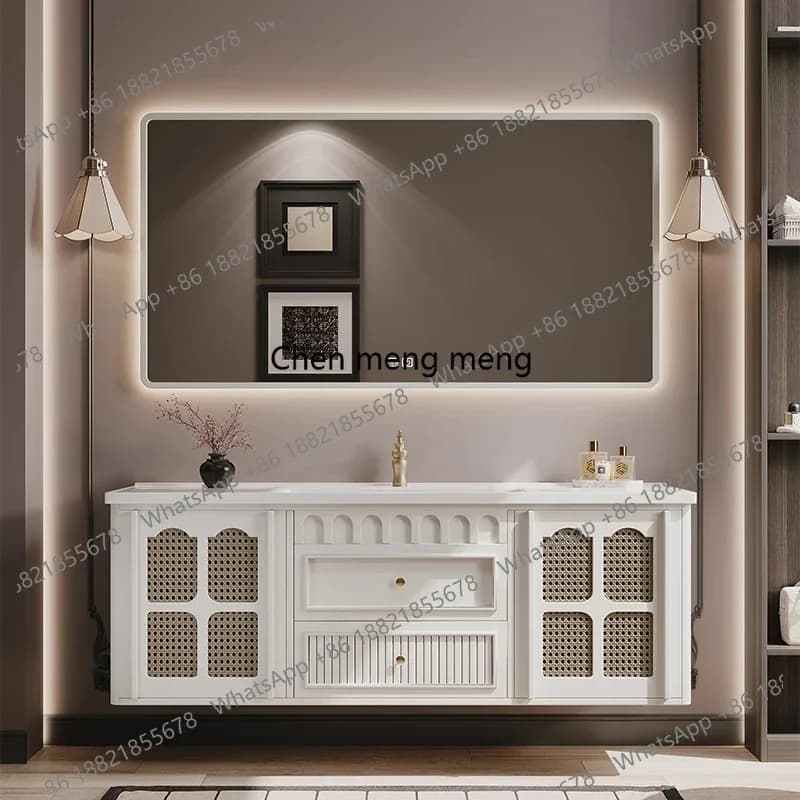 E182 Vanity Led Lighting Bathroom Cabinets Washbasin Corner Fog Removal Simple Bathroom Cabinets Floor Oak Furniture Gabinetti