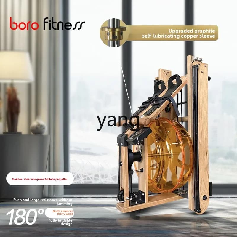 LMM water resistance rowing machine aerobic fitness equipment high resistance folding wooden silent