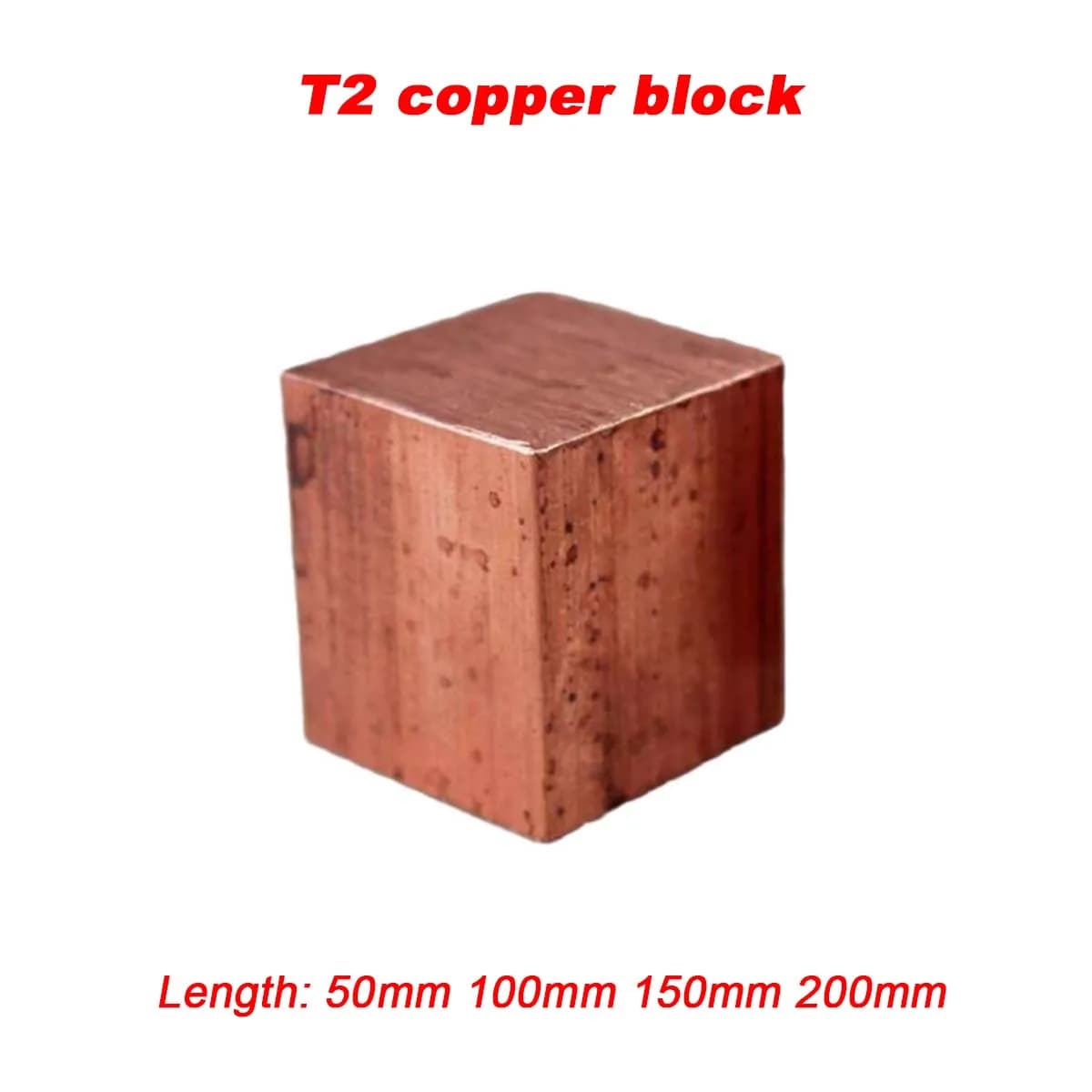 Pure Copper C1100 Electrode, Copper Rectangular Material Cut T2 Purple Copper Block, Purple Copper Row, Customized Zero