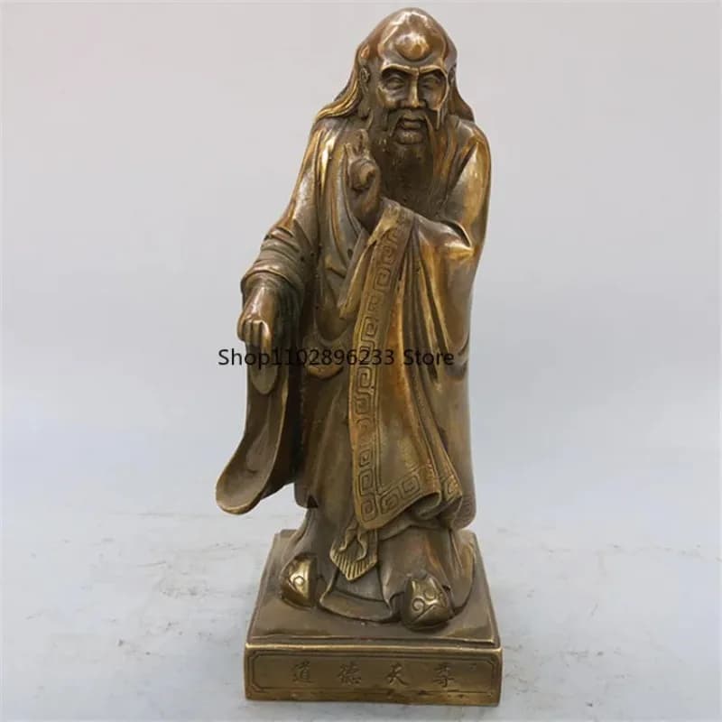 Brick and mortar store direct sales hot sale pure copper Laozi figure sculpture Sanqing morality Tianzun Li Er ornament
