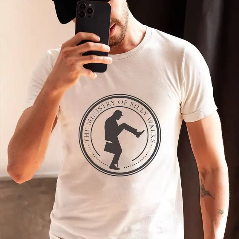 Ministry Of Silly Walks 0703 Funny Monty Python Gift T-shirt Short Sleeve Tee British Comedy Graphic clothes US size Tops S-6XL