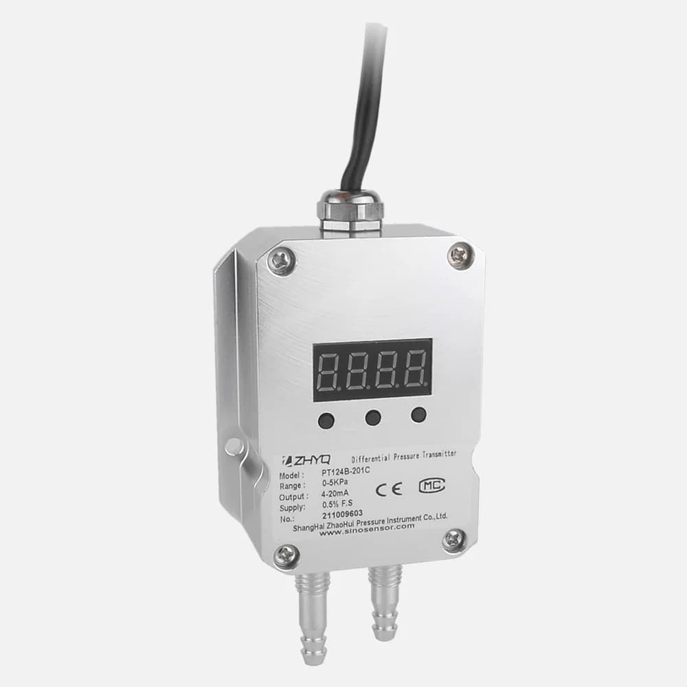 0~50mbar~10bar HVAC Air DP Sensor Clean Room Differential Pressure Transmitter