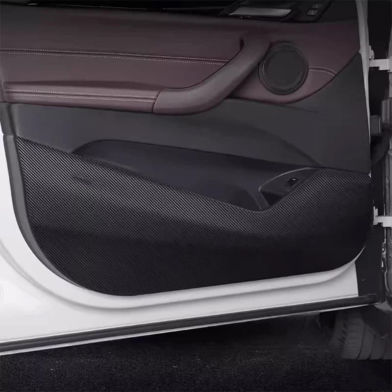 Fit For BMW X1 2023 2024 2025 Car Door Anti Kick Pad Carbon Fiber Leather Texture Anti Dirt Protective Sticker Auto Accessories
