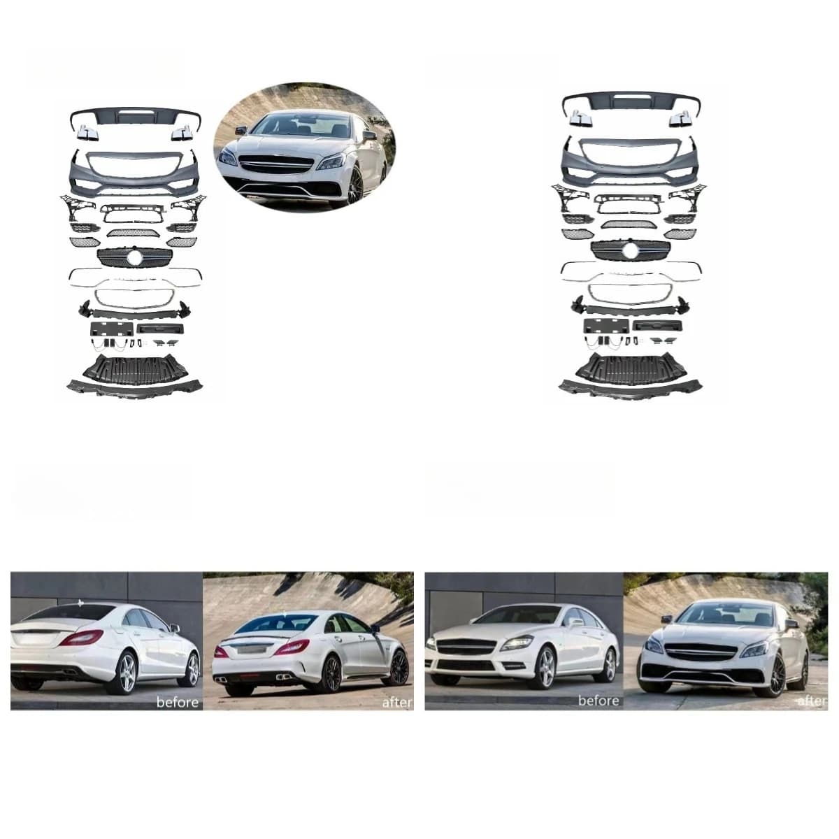 Stlf Equipment Smart Library For 12-17 W218 CLS Upgrade CLS 63 Front Bumper Body Modification Kit Car Bodykit
