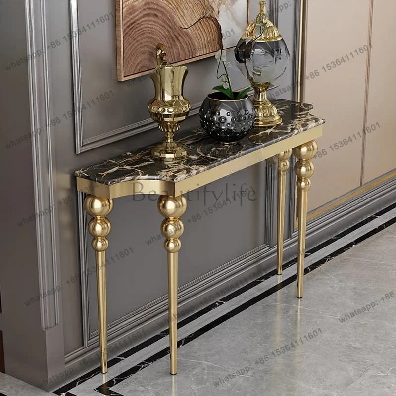 Light luxury entrance cabinet, marble corridor, aisle, foyer against the wall, table partition, high-end sense of the case