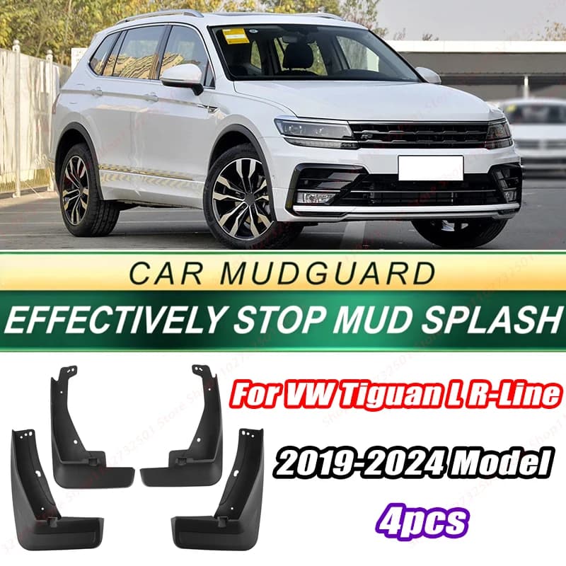 For VW Tiguan L R-Line 2019-2024 Model 4PCS Front Rear Mud Flaps Splash Guards Fender Mudguards Auto Accessories