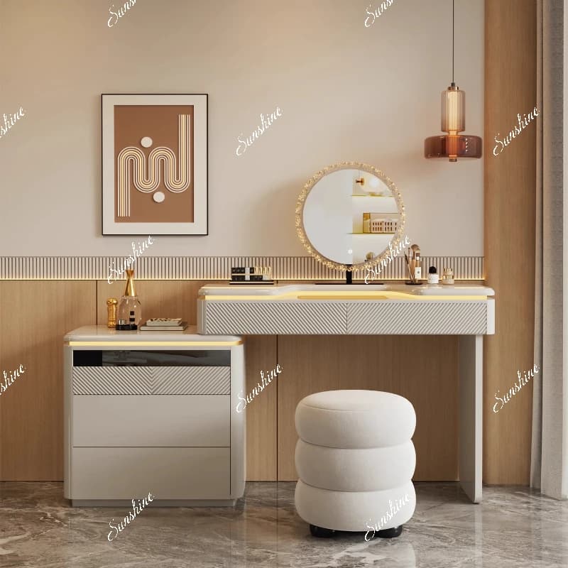 Italian minimalist dresser chest integrated light luxury bedroom high sense, jewelry, makeup table