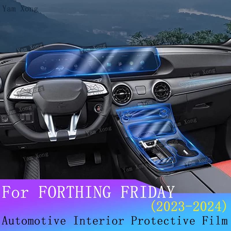 center console Dashboard Protective Film For FORTHING FRIDAY 2024 2023 Car Interior Film  Transparent Anti-scratch Accessories