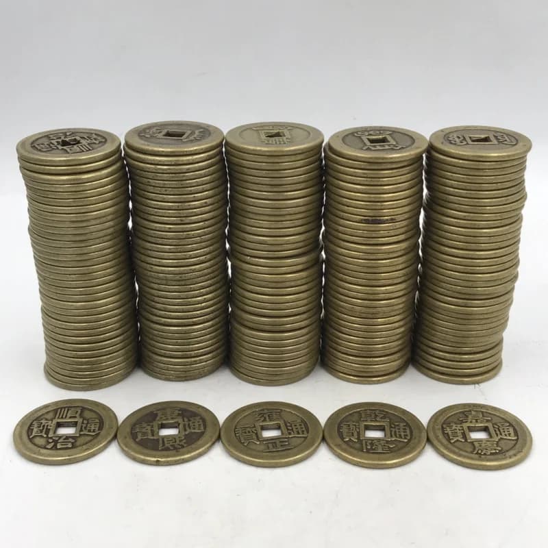 Antique Brass Thickened Copper Coin 2.8cm Five Emperors Copper Coin Coin Door Threshold Crafts Pendant