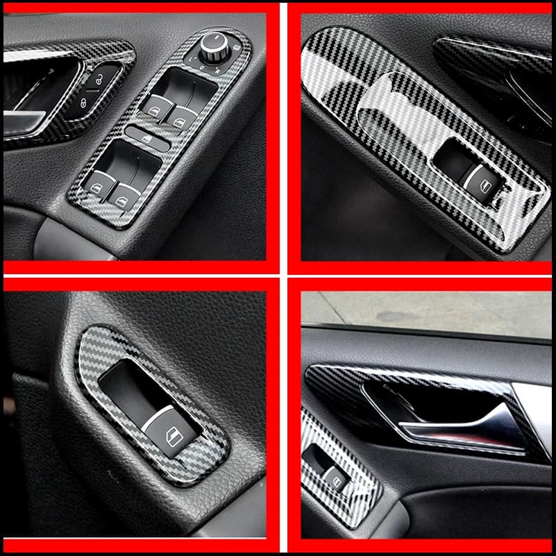 Car Styling For VW Golf 6 MK6 2009-2012 Window Lift Control Door Handle Panel Cover Decorative Frame Trim Strip Auto Accessories