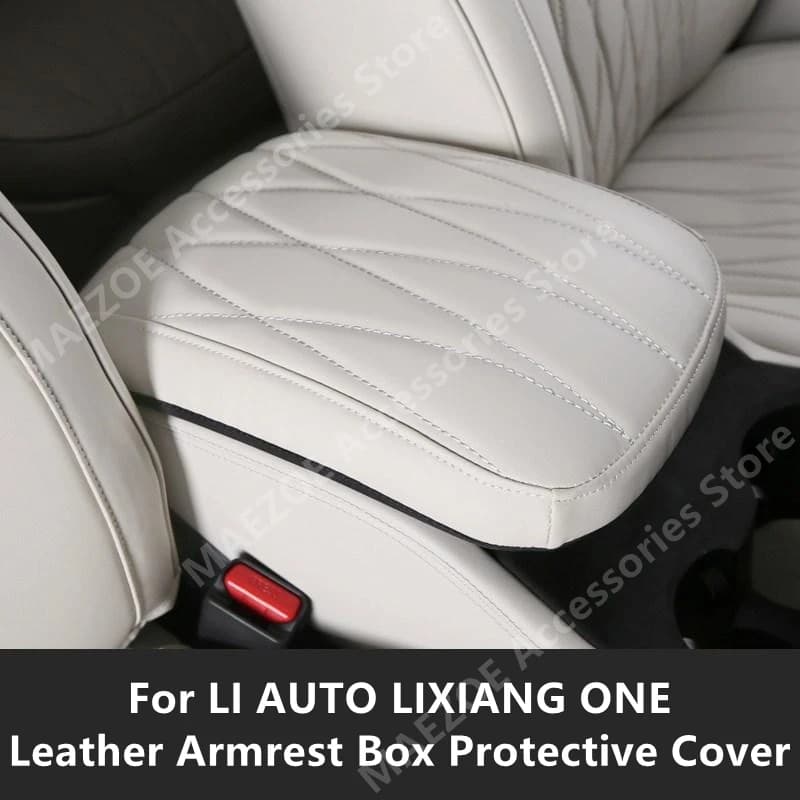 For LI AUTO LIXIANG ONE Leather Armrest Box Protective Cover,Car Interior Decoration Modification Accessories Refit